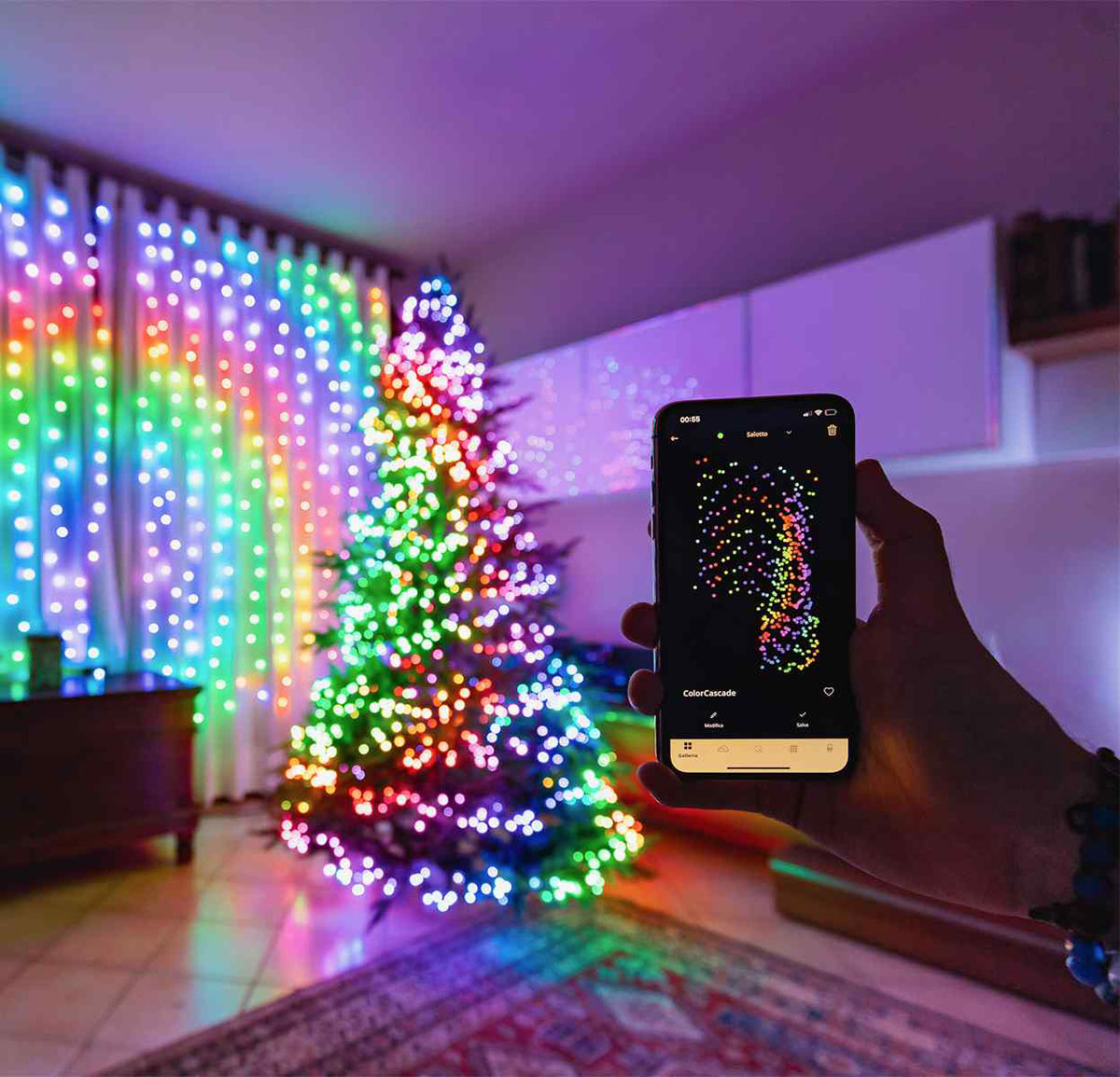 Twinkly Strings 250 RGB LEDs Black-Wire Multi-Color String Lights - Image 3